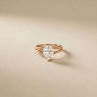 The Seraphine 2 CT Pear Cut Lab Grown Diamond Split Shank Ring Rose Gold