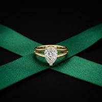 The Seraphine 2 CT Pear Cut Lab Grown Diamond Split Shank Ring Gold