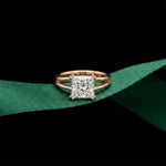 The Kensington 2 CT Princess Lab Grown Diamond Split Shank Ring Rose Gold