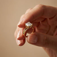 The Kensington 2 CT Princess Lab Grown Diamond Split Shank Ring Gold