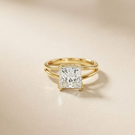 The Kensington 2 CT Princess Lab Grown Diamond Split Shank Ring