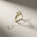 The Kensington 2 CT Princess Lab Grown Diamond Split Shank Ring Gold