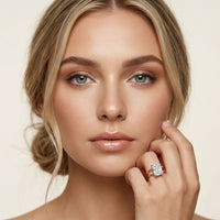 The Aurelia 2 CT Radiant Cut Lab Grown Diamond Split Shank Ring Rose Gold