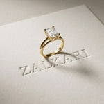The Aurelia 2 CT Radiant Cut Lab Grown Diamond Split Shank Ring Gold
