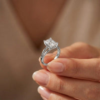 The Aurelia 2 CT Radiant Cut Lab Grown Diamond Split Shank Ring White