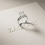 The Aurelia 2 CT Radiant Cut Lab Grown Diamond Split Shank Ring White