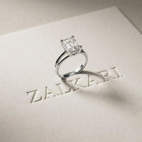 The Aurelia 2 CT Radiant Cut Lab Grown Diamond Split Shank Ring White