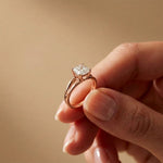 2 CT Asscher Cut Lab Grown Diamond Split Shank Monroe Ring Rose Gold