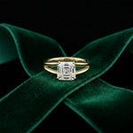 2 CT Asscher Cut Lab Grown Diamond Split Shank Monroe Ring Gold