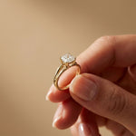 2 CT Asscher Cut Lab Grown Diamond Split Shank Monroe Ring Gold