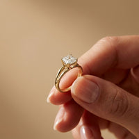 2 CT Asscher Cut Lab Grown Diamond Split Shank Monroe Ring Gold
