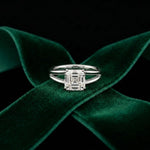 2 CT Asscher Cut Lab Grown Diamond Split Shank Monroe Ring White 