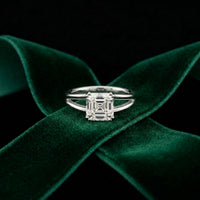 2 CT Asscher Cut Lab Grown Diamond Split Shank Monroe Ring White 
