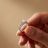 2 CT Asscher Cut Lab Grown Diamond Split Shank Monroe Ring White 
