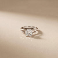 2 CT Cushion Cut Lab Grown Diamond The Vivienne Dual Prong Ring White