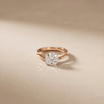2 CT Cushion Cut Lab Grown Diamond The Vivienne Dual Prong Ring Rose Gold