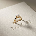2 CT Cushion Cut Lab Grown Diamond The Vivienne Dual Prong Ring Gold