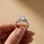 2 CT Cushion Cut Lab Grown Diamond The Vivienne Dual Prong Ring White