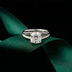 2 CT Cushion Cut Lab Grown Diamond The Vivienne Dual Prong Ring White