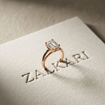 2 CT Emerald Cut Lab Grown Diamond Windsor Dual Prong Ring Rose Gold