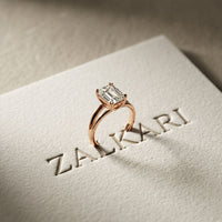 2 CT Emerald Cut Lab Grown Diamond Windsor Dual Prong Ring Rose Gold