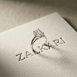 2 CT Emerald Cut Lab Grown Diamond Windsor Dual Prong Ring White