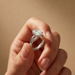 2 CT Emerald Cut Lab Grown Diamond Windsor Dual Prong Ring White