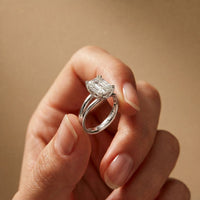 2 CT Emerald Cut Lab Grown Diamond Windsor Dual Prong Ring White