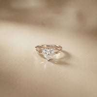 The Sienna 2 CT Heart Cut Lab Grown Diamond Dual Prong Ring White