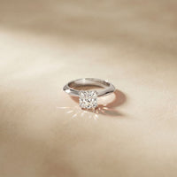 1.50 Ct Cushion Cut Lab Grown Diamond Brielle Solitaire Ring White