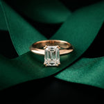 The Astoria 1.50 CT Emerald Cut Lab Grown Diamond Dual Prong Ring Rose Gold