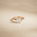 The Astoria 1.50 CT Emerald Cut Lab Grown Diamond Dual Prong Ring Rose Gold