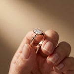 The Astoria 1.50 CT Emerald Cut Lab Grown Diamond Dual Prong Ring Rose Gold