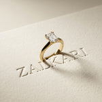 The Astoria 1.50 CT Emerald Cut Lab Grown Diamond Dual Prong Ring Gold