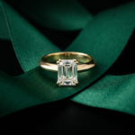 The Astoria 1.50 CT Emerald Cut Lab Grown Diamond Dual Prong Ring Gold