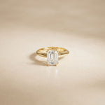 The Astoria 1.50 CT Emerald Cut Lab Grown Diamond Dual Prong Ring Gold