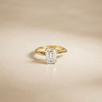 The Astoria 1.50 CT Emerald Cut Lab Grown Diamond Dual Prong Ring Gold