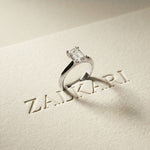 The Astoria 1.50 CT Emerald Cut Lab Grown Diamond Dual Prong Ring White
