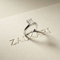 The Astoria 1.50 CT Emerald Cut Lab Grown Diamond Dual Prong Ring White