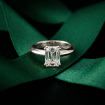The Astoria 1.50 CT Emerald Cut Lab Grown Diamond Dual Prong Ring White