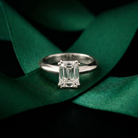 The Astoria 1.50 CT Emerald Cut Lab Grown Diamond Dual Prong Ring White