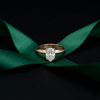 The Isabelle 1.50 CT Pear Cut Lab Grown Diamond Ring For Her Rose Gold