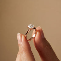 The Avalon 1.50 CT Princess Cut Lab Grown Diamond Ring For Gift Rose Gold
