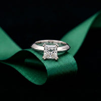 The Avalon 1.50 CT Princess Cut Lab Grown Diamond Ring For Gift White