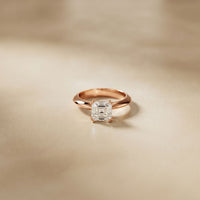 The Ashton 1.50 CT Asscher Cut Lab Grown Diamond Ring For Girls Rose Gold