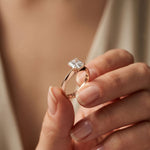 The Ashton 1.50 CT Asscher Cut Lab Grown Diamond Ring For Girls Rose Gold