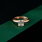 The Ashton 1.50 CT Asscher Cut Lab Grown Diamond Ring For Girls Rose Gold