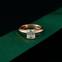 The Ashton 1.50 CT Asscher Cut Lab Grown Diamond Ring For Girls Rose Gold