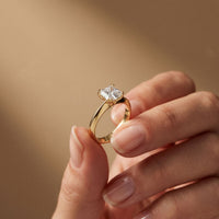 The Ashton 1.50 CT Asscher Cut Lab Grown Diamond Ring For Girls Gold