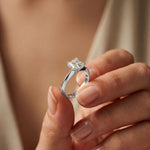 The Ashton 1.50 CT Asscher Cut Lab Grown Diamond Ring For Girls White